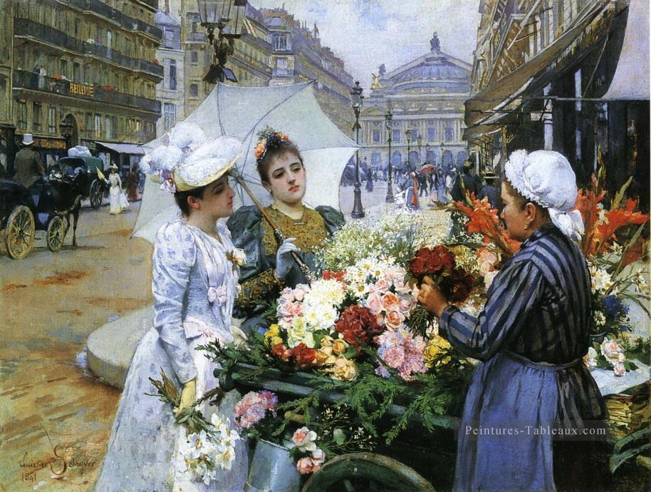 louis marie de schryver le vendeur de fleurs Parisienne Peintures à l'huile